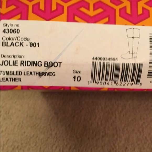 Extremely gently used Tory Burch Jolie Riding Boots. Black and brown - Picture 6 of 7